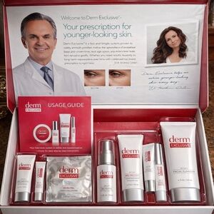 Red and White Skincare Kit Cleanser & Exfoliant
